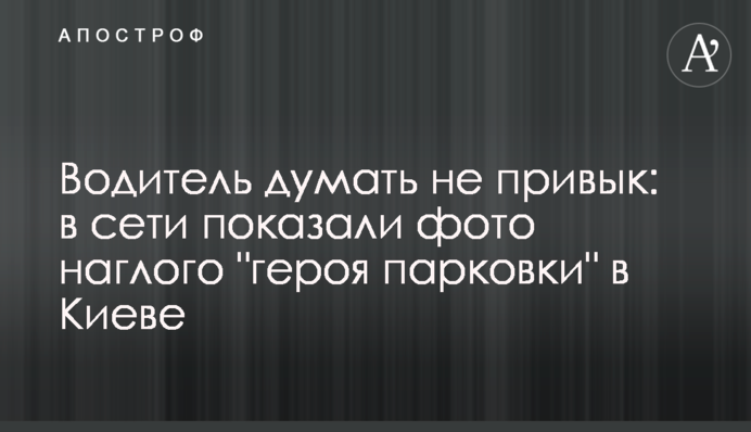 Водитель думать не привык: в сети показали фото наглого 