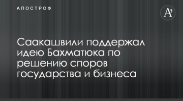 Саакашвили поддержал идею Бахматюка по решению споров государства и бизнеса