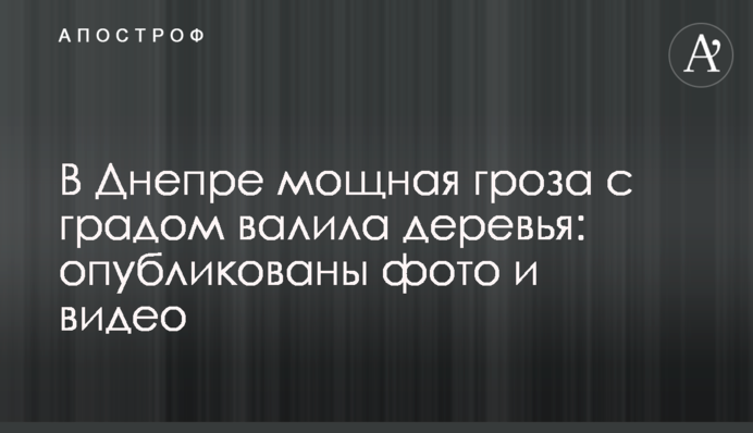 У Дніпрі потужна гроза з градом валила дерева: опубліковано фото і відео