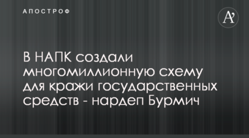 В НАПК создали многомиллионную схему для кражи государственных средств - нардеп Бурмич
