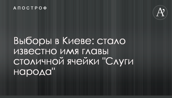 ​Вибори в Києві: стало відомо ім'я глави столичного осередку 