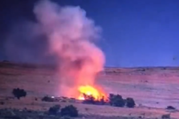 ВСУ ликвидировали склад боеприпасов боевиков на Донбассе: зрелищное видео