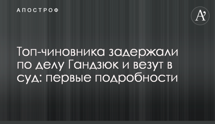 Топ-чиновника затримали у справі Гандзюк і везуть до суду: перші подробиці