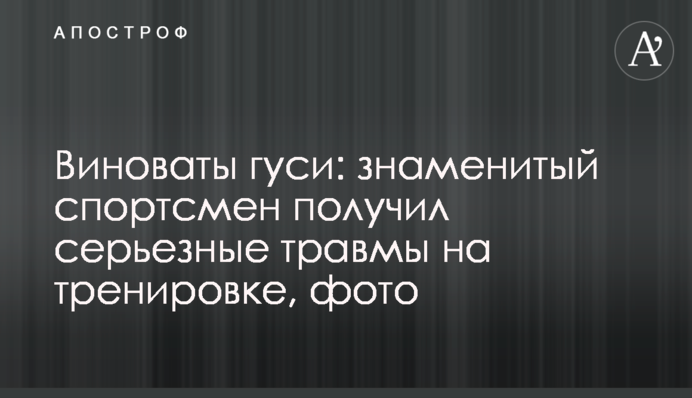 Виноваты гуси: знаменитый спортсмен получил серьезные травмы на тренировке, фото