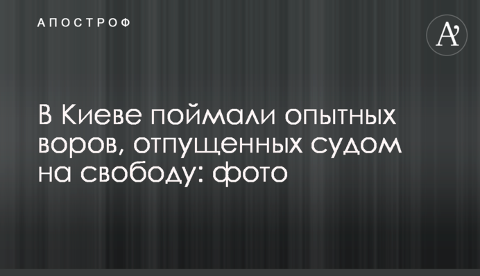 В Киеве поймали опытных воров, отпущенных судом на свободу: фото