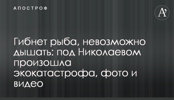 Гине риба, неможливо дихати: під Миколаєвом сталася екокатастрофа, фото і відео