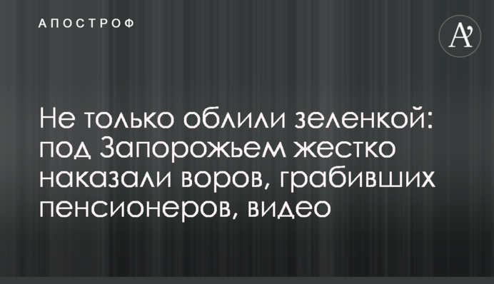 Не только облили зеленкой: под Запорожьем жестко наказали воров, грабивших пенсионеров, видео