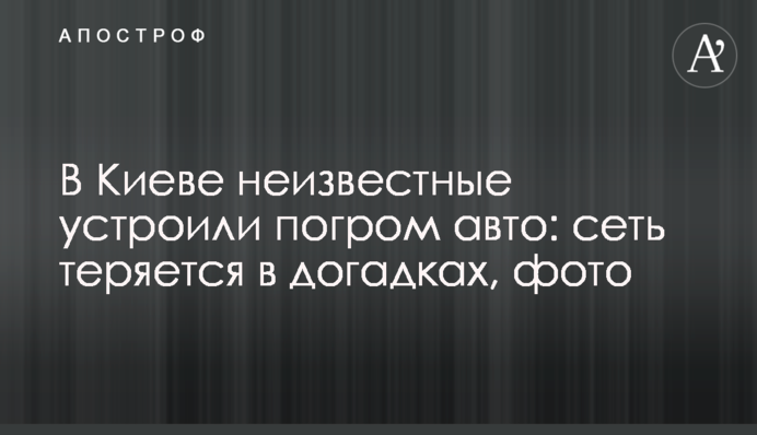 Нашествие Робин Гудов: сети обсуждают загадочный погром авто в Киеве