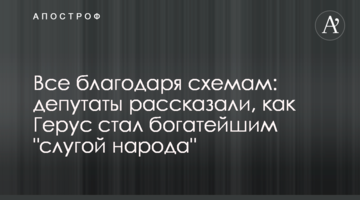 Все благодаря схемам: депутаты рассказали, как Герус стал богатейшим "слугой народа"