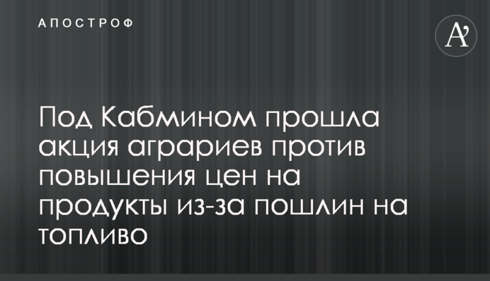 Под Кабмином прошла акция аграриев против повышения цен на продукты из-за пошлин на топливо