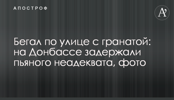 Бігав по вулиці з гранатою: на Донбасі затримали п'яного неадеквата, фото