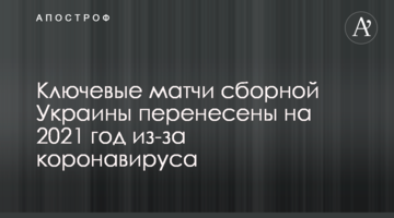 Ключові матчі збірної України перенесені на 2021 рік через коронавирус