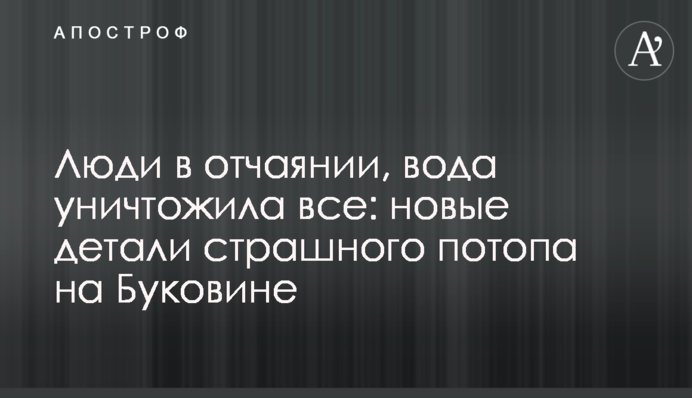 Люди в отчаянии, вода уничтожила все: новые детали страшного потопа на Буковине