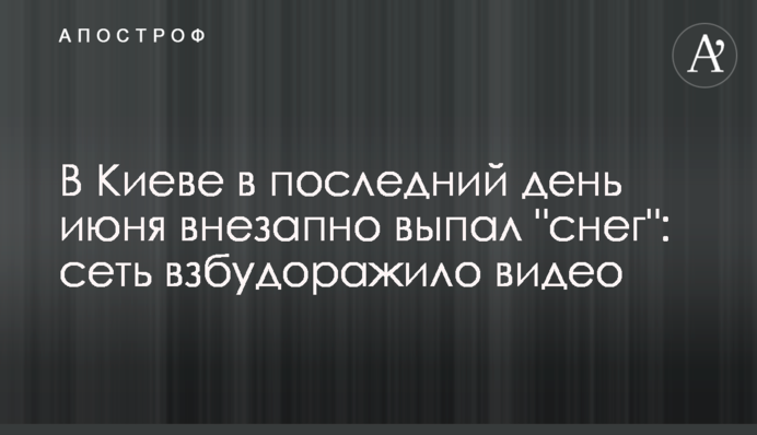 В Киеве в последний день июня внезапно выпал 