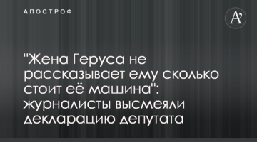"Жена Геруса не рассказывает ему сколько стоит её машина": журналисты высмеяли декларацию депутата