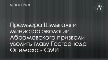 Премьера Шмыгаля и министра экологии Абрамовского призвали уволить главу Госгеонедр Опимаха - СМИ