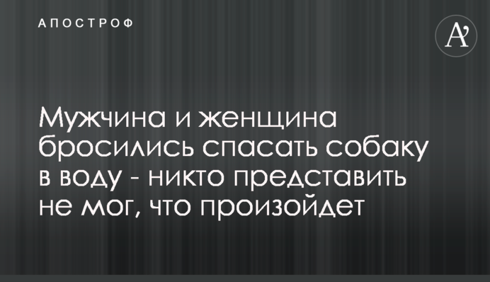 Чоловік і жінка кинулися рятувати собаку в воду - ніхто уявити не міг, що станеться
