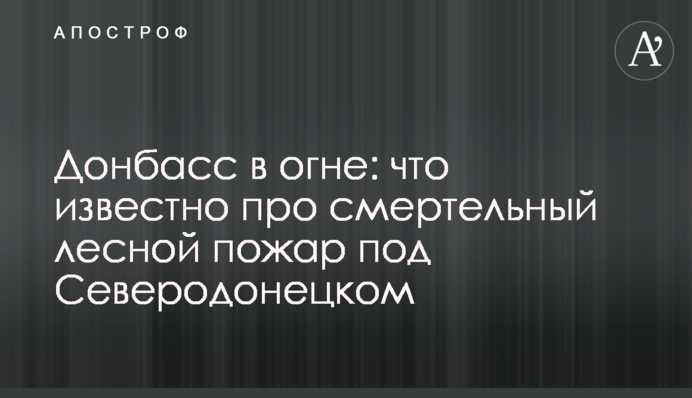 Донбас у вогні: що відомо про смертельну лісову пожежу під Сєвєродонецьком