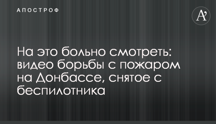 На это больно смотреть: видео борьбы с пожаром на Донбассе, снятое с беспилотника
