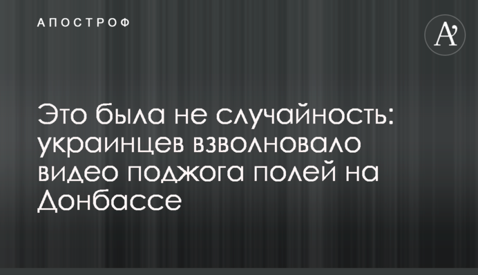 Це була не випадковість: українців схвилювало відео підпалу полів на Донбасі