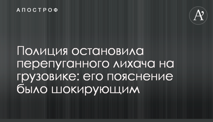 Полиция остановила перепуганного лихача на грузовике: его пояснение было шокирующим