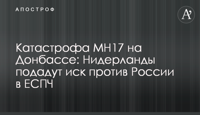 Катастрофа МН17 на Донбассе: Нидерланды подадут иск против России в ЕСПЧ