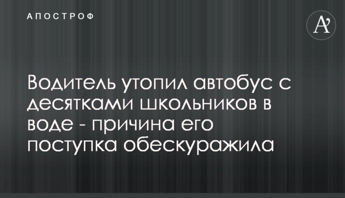 Водитель утопил автобус с десятками школьников в воде -  причина его поступка обескуражила