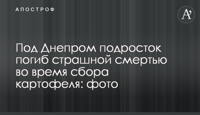 Под Днепром подросток погиб страшной смертью во время сбора картофеля: фото