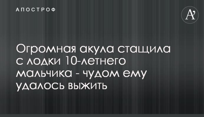 Огромная акула стащила с лодки 10-летнего мальчика - чудом ему удалось выжить