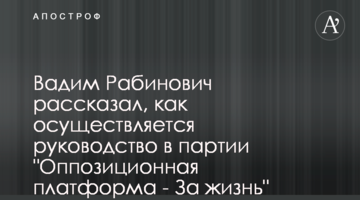 Вадим Рабинович рассказал, как осуществляется руководство в партии "Оппозиционная платформа - За жизнь"