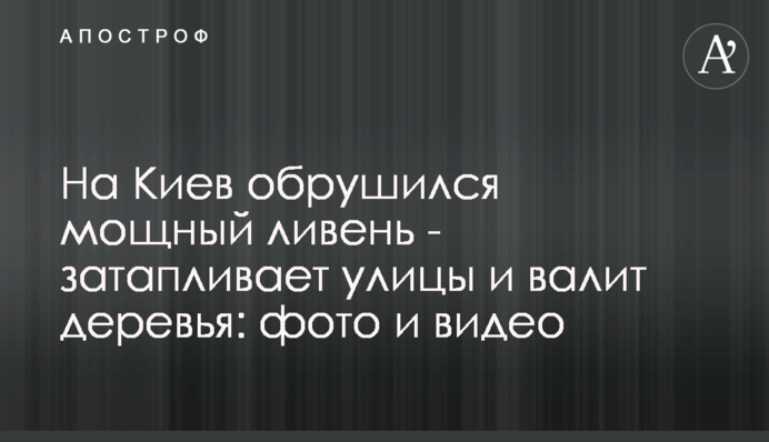 На Київ обрушилася потужна злива - затоплює вулиці та валить дерева: фото і відео