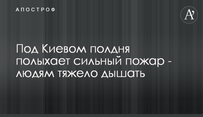 Под Киевом полдня полыхает сильный пожар - людям тяжело дышать