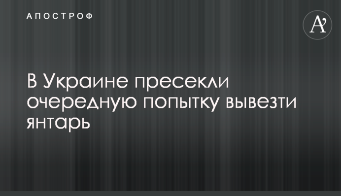 В Украине пресекли очередную попытку вывезти янтарь