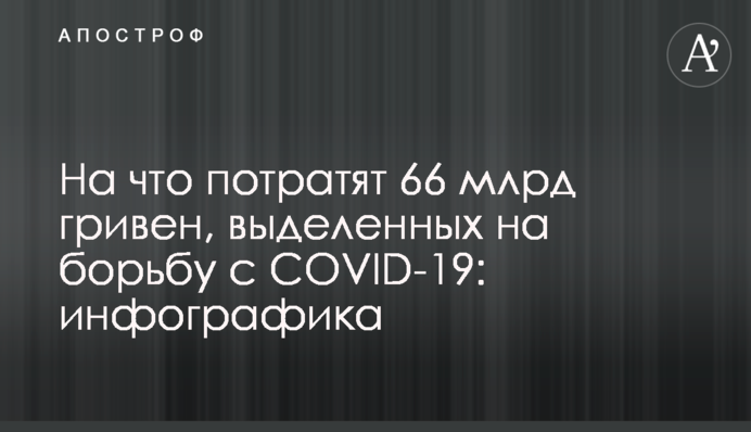 На що витратять 66 млрд гривень, виділених на боротьбу з COVID-19: інфографіка