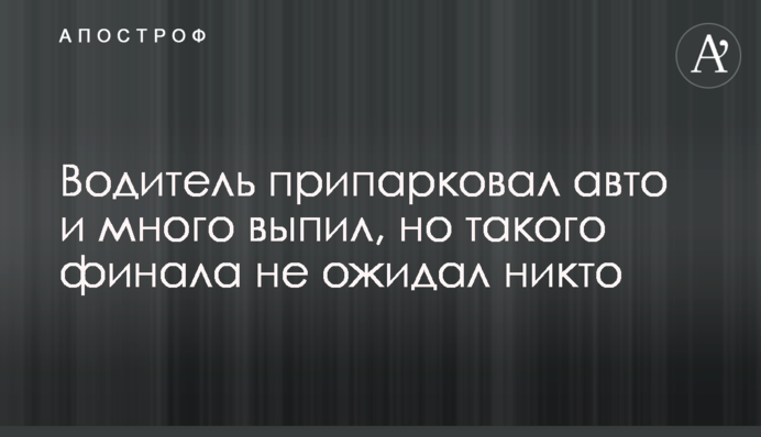 Водитель припарковал авто и много выпил, но такого финала не ожидал никто