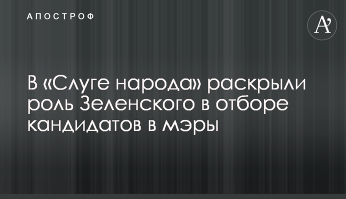 У "Слузі народу" розкрили роль Зеленського в відборі кандидатів в мери