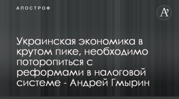 Украинская экономика в крутом пике, необходимо поторопиться с реформами в налоговой системе - Андрей Гмырин