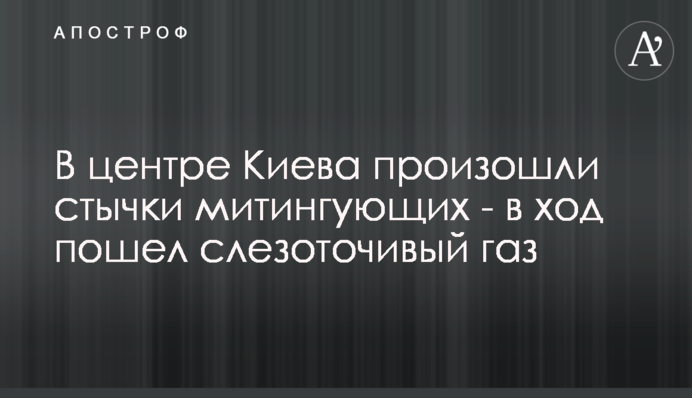В центре Киева произошли стычки митингующих - в ход пошел слезоточивый газ