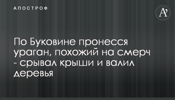 По Буковине пронесся ураган, похожий на смерч - срывал крыши и валил деревья