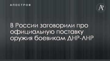 В России заговорили про официальную поставку оружия боевикам ДНР-ЛНР