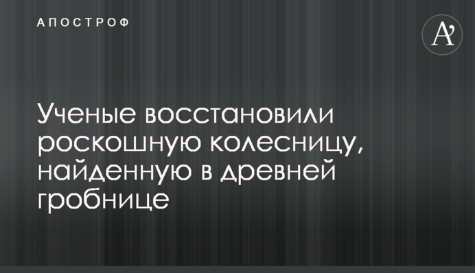 Ученые восстановили роскошную колесницу, найденную в древней гробнице