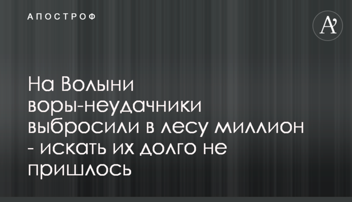 На Волині злодії-невдахи викинули в лісі мільйон - шукати їх довго не довелося