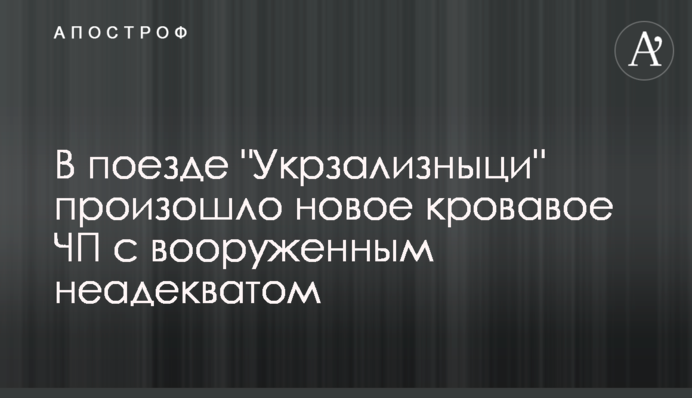 У потязі "Укрзалізниці" сталася нова кривава НП з озброєним неадекватом