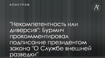 "Некомпетентність чи диверсія": Бурмич прокоментував підписання президентом закону "Про Службу зовнішньої розвідки"