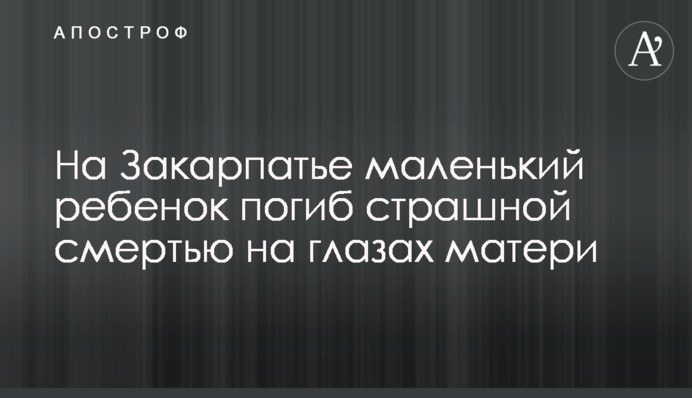 На Закарпатті маленька дитина загинула страшною смертю на очах матері