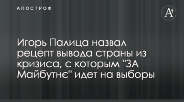 Ігор Палиця назвав рецепт виведення країни з кризи, з яким "ЗА Майбутнє" йде на вибори