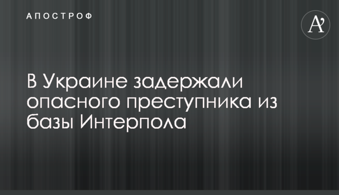 В Україні затримали небезпечного злочинця з бази Інтерполу