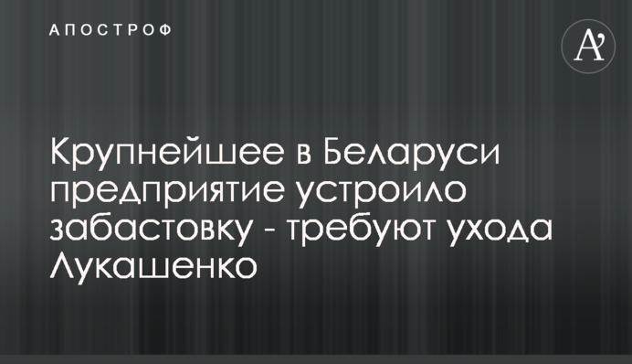 Крупнейшее в Беларуси предприятие устроило забастовку - требуют ухода Лукашенко