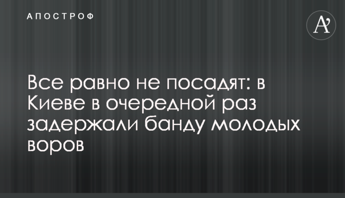 Все одно не посадять: у Києві в черговий раз затримали банду молодих крадіїв