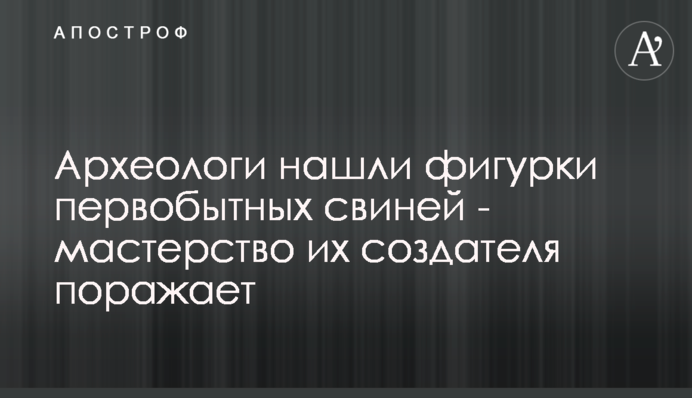 Археологи знайшли фігурки первісних свиней - майстерність їх творця вражає